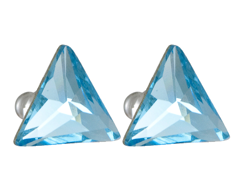 Náušnice se Swarovski Elements ve tvaru trojúhelníku, světle modré