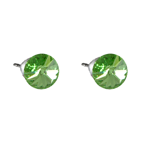 Náušnice Rivoli se Swarovski Elements Peridot 8 mm