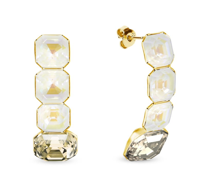 Náušnice šedé se Swarovski Elements Imperial KTG44804LGDGS Light Grey DeLite