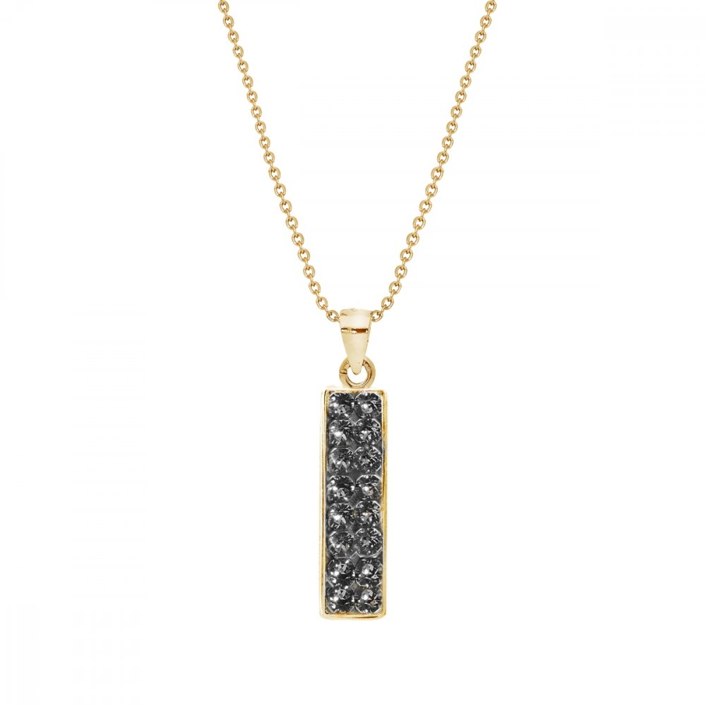 Levně Náhrdelník šedý se Swarovski Elements Glow NGFMP1SN Silver Night