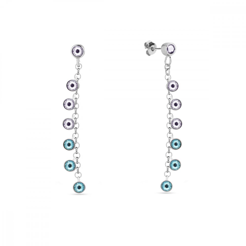 Náušnice tyrkysové se Swarovski Elements Milipedo KCROLO2038LTU Light Turquoise