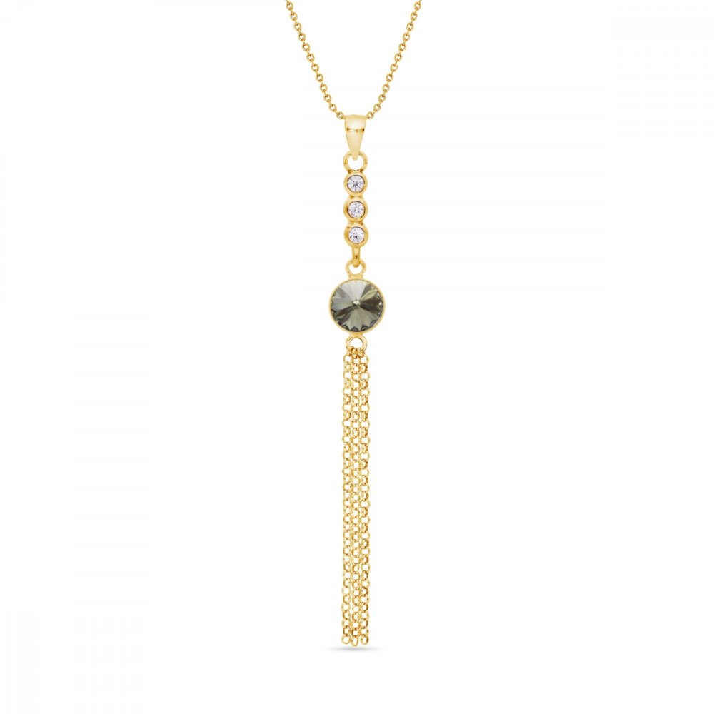 Levně Náhrdelník šedý se Swarovski Elements Ballena NCG1122SS29BD Black Diamond