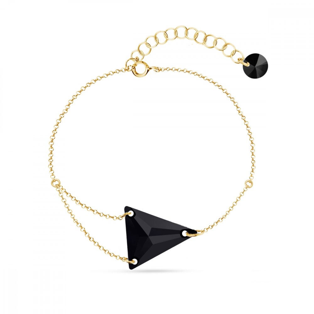 Náramek černý se Swarovski Elements Trident BGROLO327118J Jet