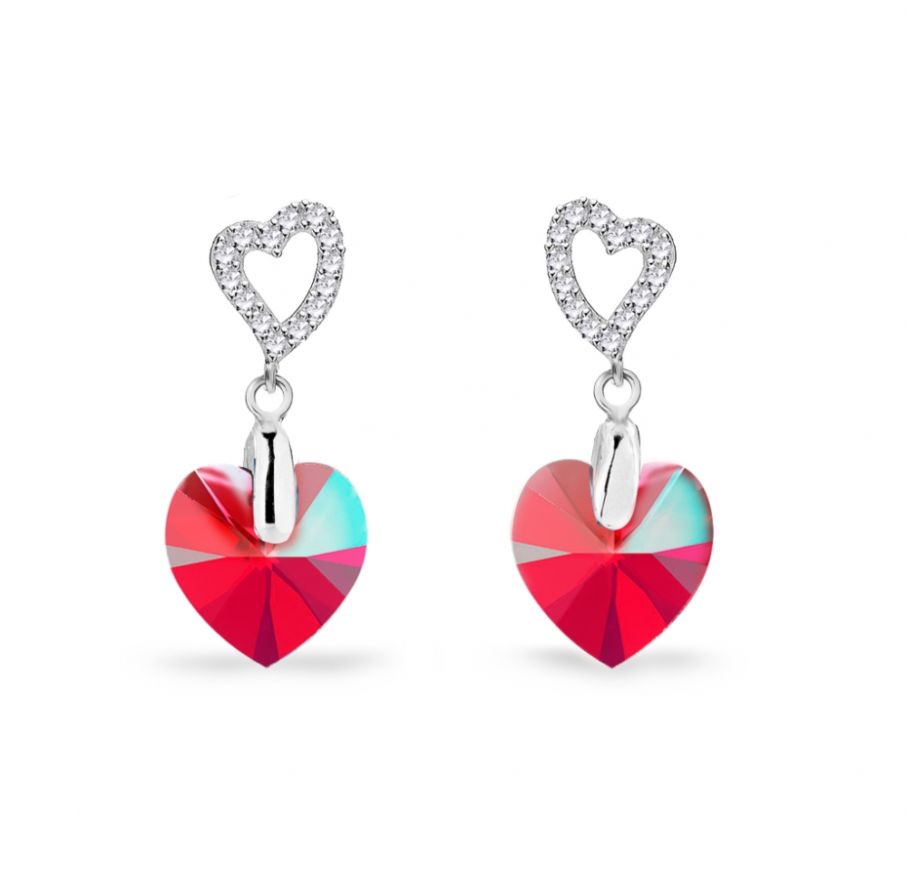 Náušnice červené se Swarovski Elements Amore KCS622810LSISH Light Siam Shimmer