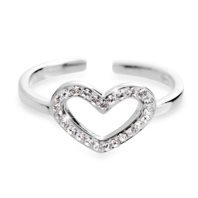 Prsten čirý se Swarovski Elements srdce Krystal