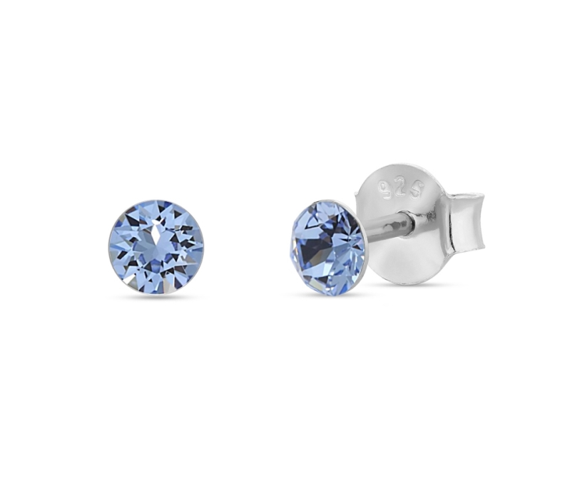 Náušnice modré se Swarovski Elements Dotty Studs K1088PP31LS Light Sapphire