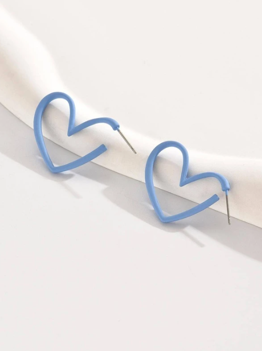 Kroužkové náušnice Srdce Modré