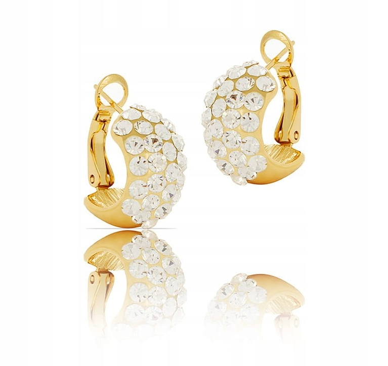 Pozlacené náušnice kruhy s krystaly Swarovski