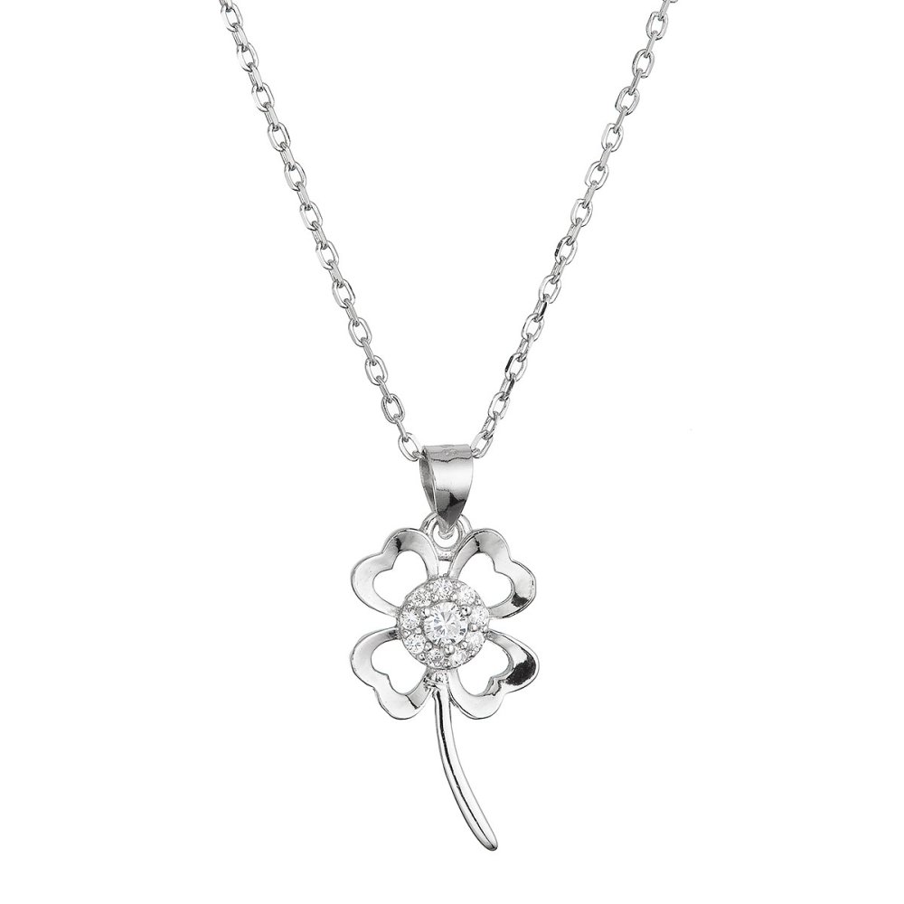 Stříbrný náhrdelník kytička se zirkonovým středem 12132.1