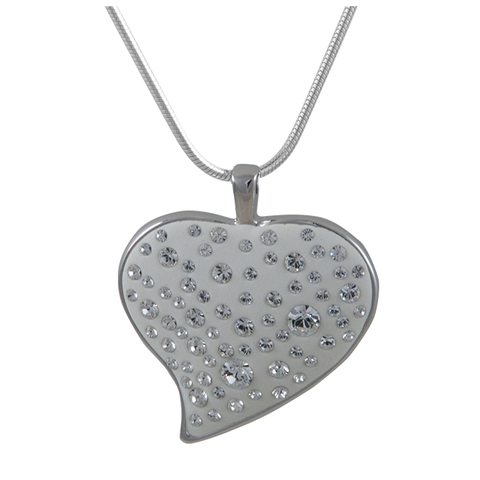Náhrdelník se Swarovski Elements srdce Bílé