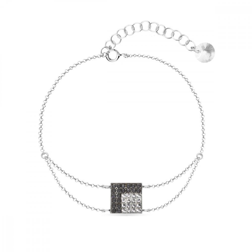 Náramek šedý se Swarovski Elements Kingdom BROLOFM6SNC Silver Night