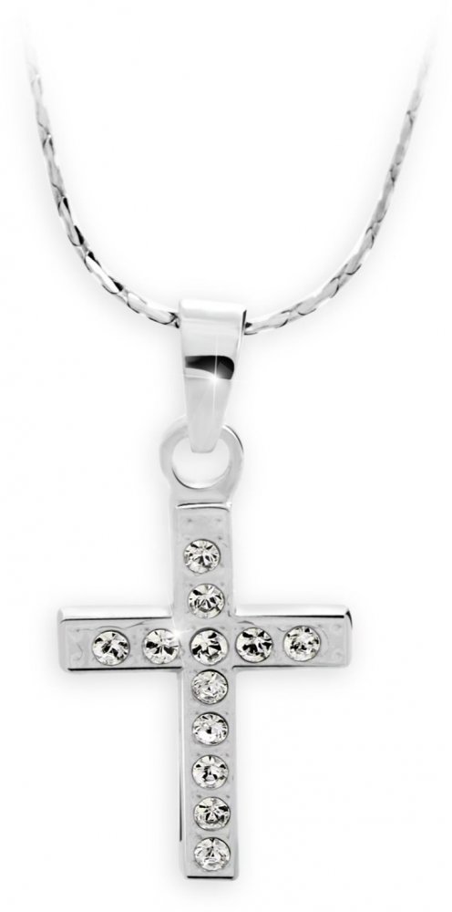 Náhrdelník čirý se Swarovski Elements Křížek Krystal