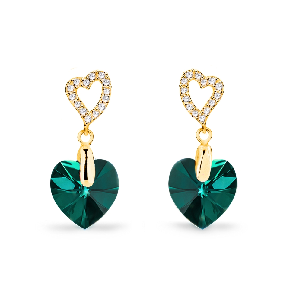 Náušnice zelené se Swarovski Elements Amore KCSG622810EM Emerald