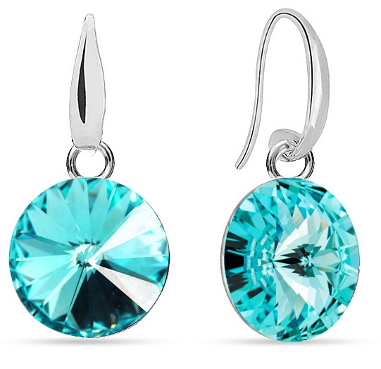 Náušnice Rivoli se Swarovski Elements Candy KW112212LTU Light Turquoise 10 mm