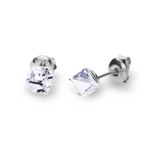 Náušnice se Swarovski Elements Small Cube Studs K48414C Krystal