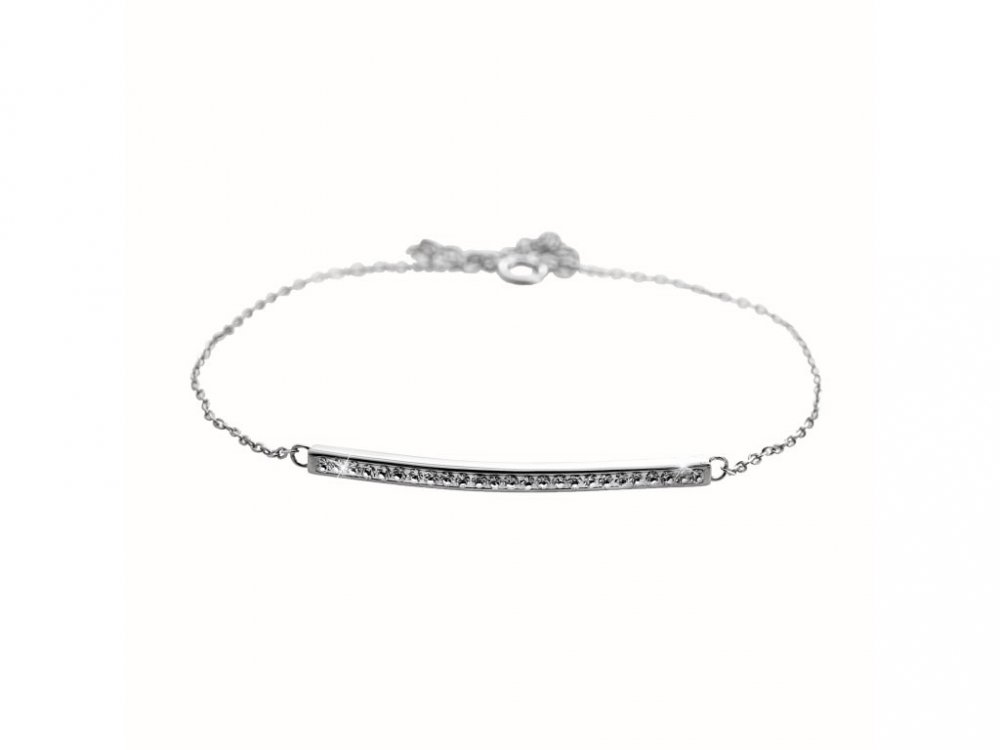 Stříbrný náramek s přívěskem s krystaly Swarovski Elements Čirý