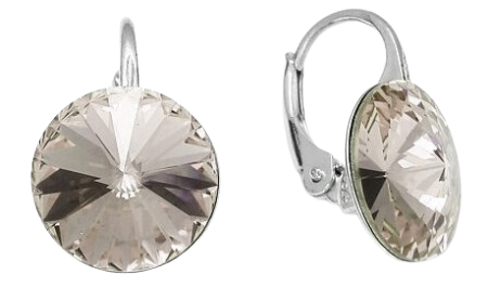 Náušnice šedé Rivoli se Swarovski Elements Sweet Candy  K112212SS Silver Shadow 12 mm