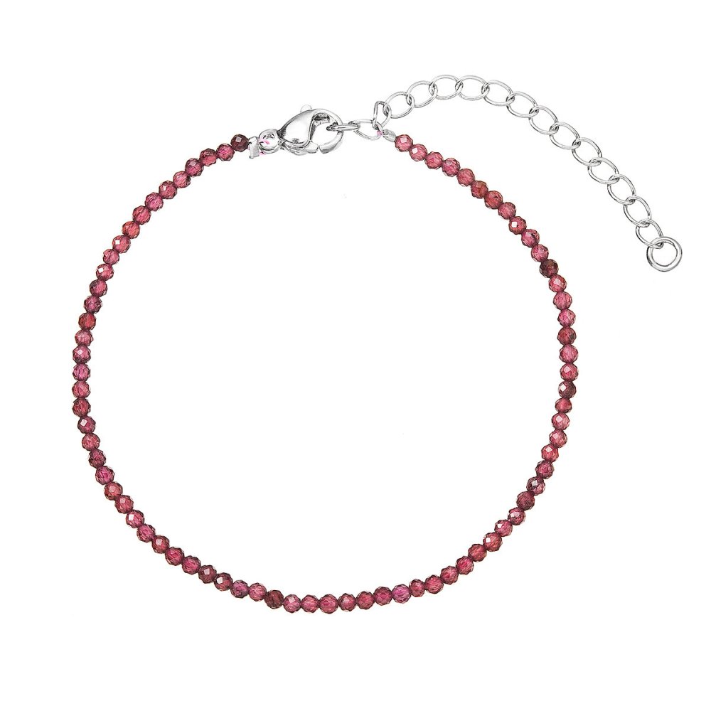 Levně Náramek s pravými garnet kameny 43055.3 ocel