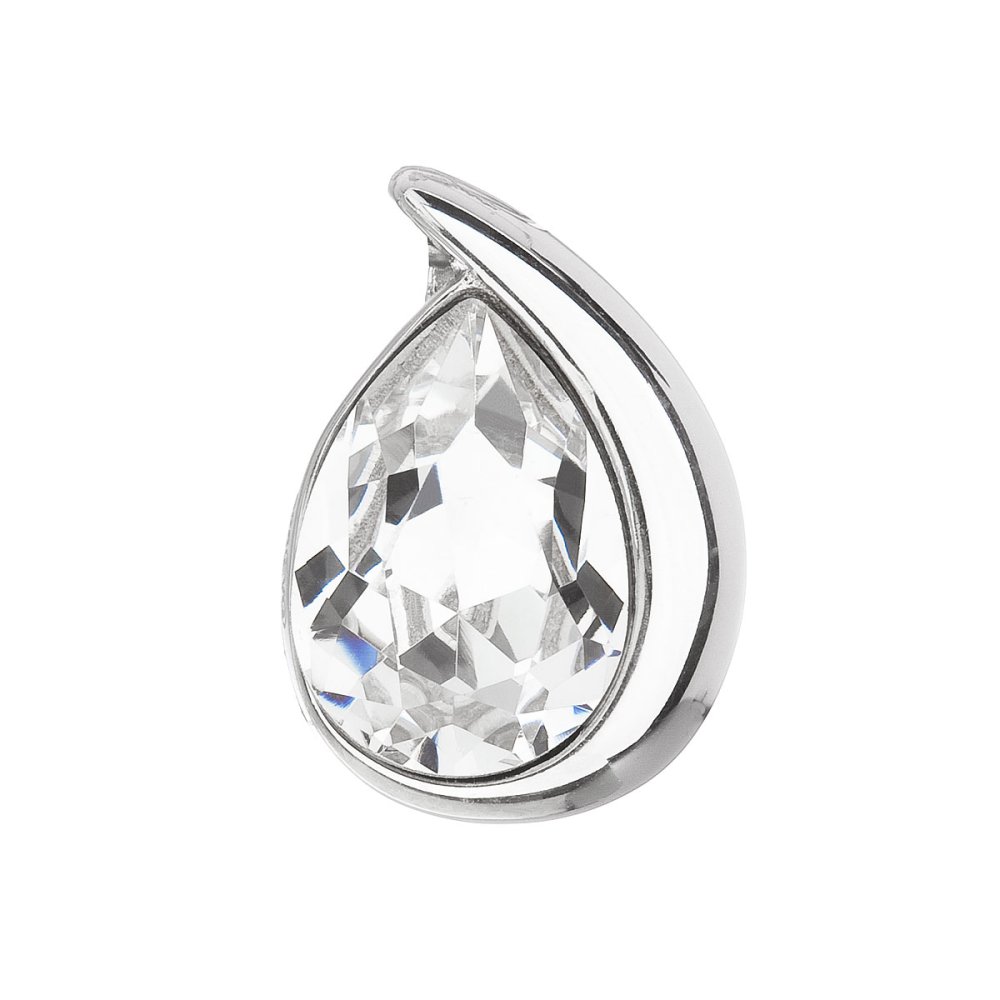 Stříbrný přívěsek s krystalem Swarovski bílá slza 34233.1 Krystal