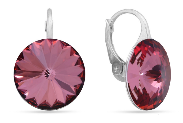 Náušnice tmavě růžové Rivoli se Swarovski Elements Sweet Candy KA112214AP Antique Pink 14 mm