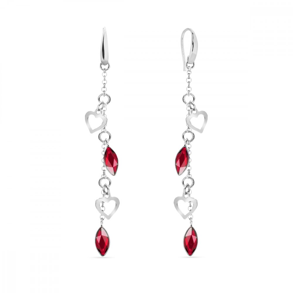 Náušnice červené se Swarovski Elements Euphoria KWROLO22014SC Scarlet