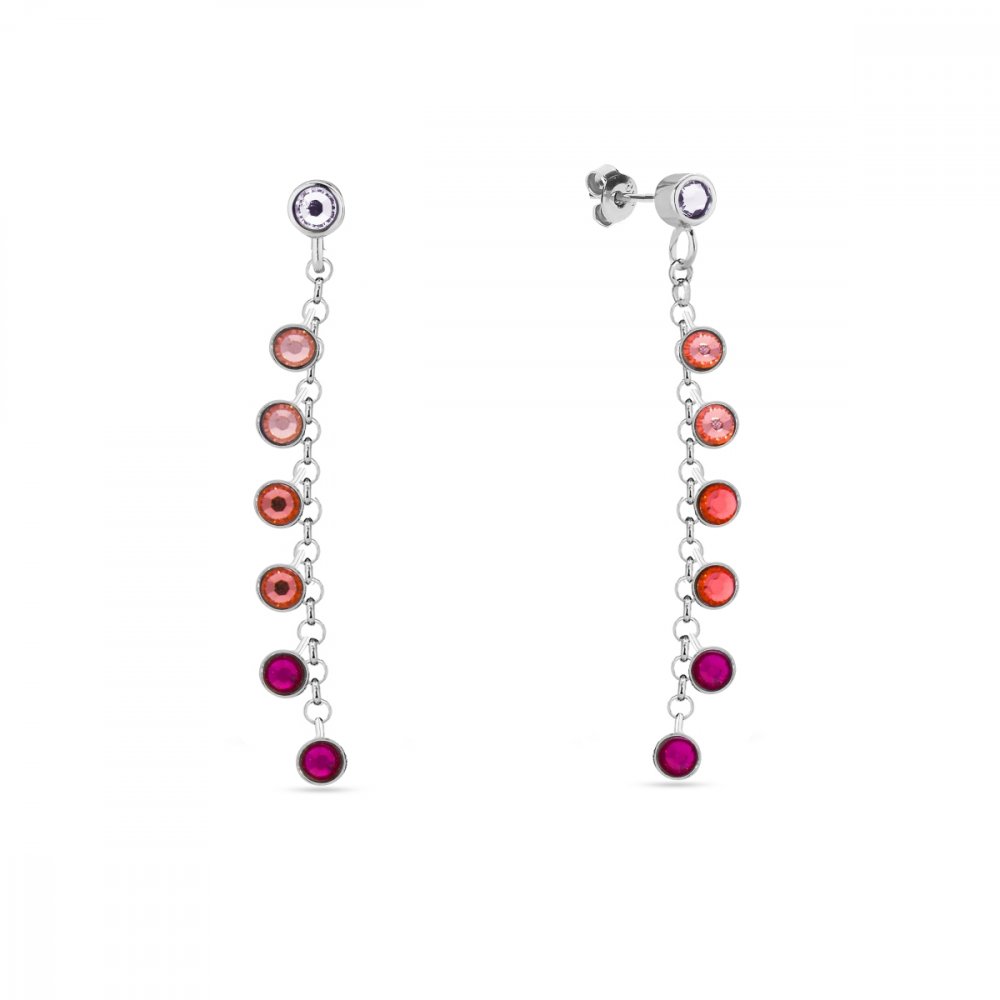 Levně Náušnice červené se Swarovski Elements Milipedo KCROLO2038RU Ruby