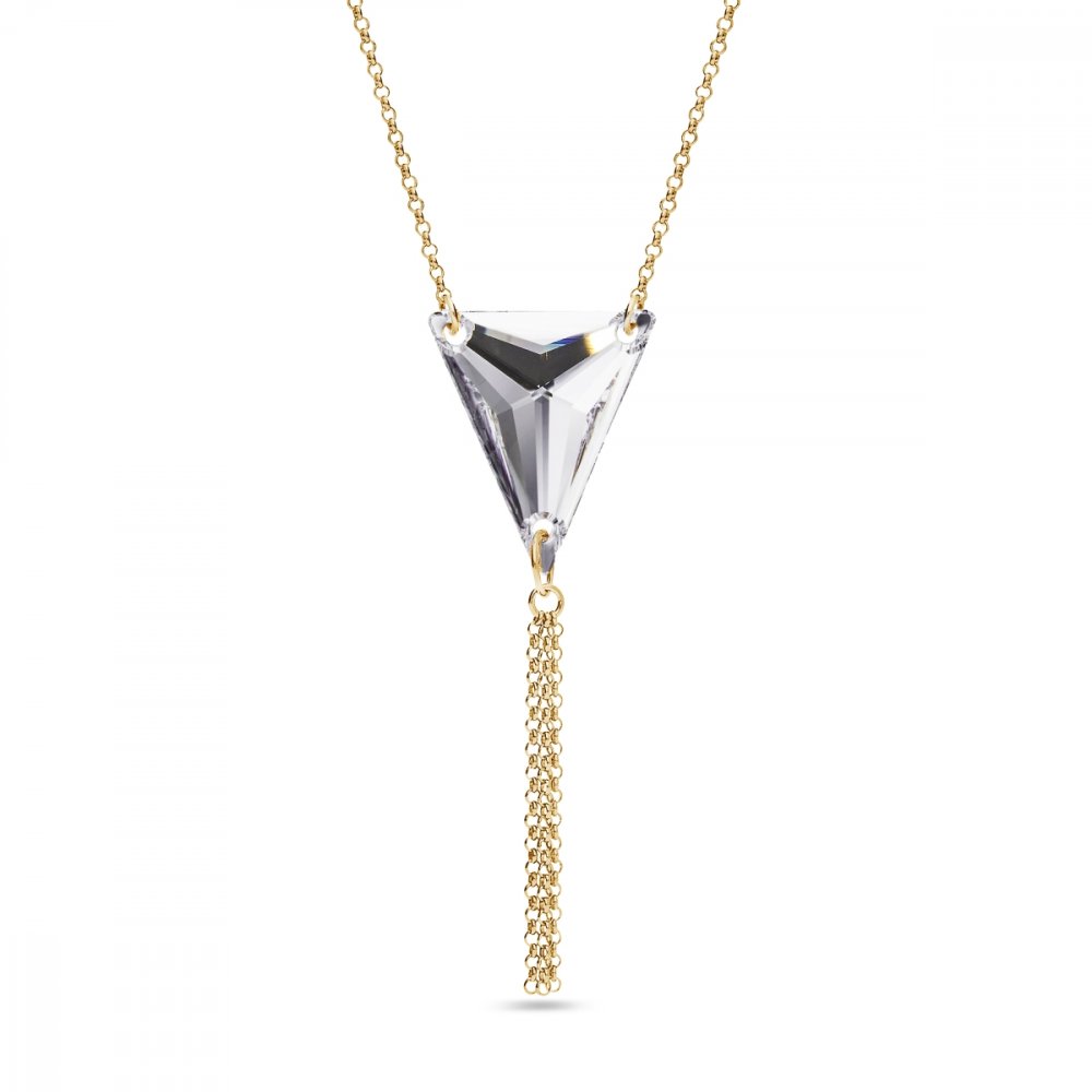 Levně Náhrdelník čirý se Swarovski Elements Trident NG327118C Krystal