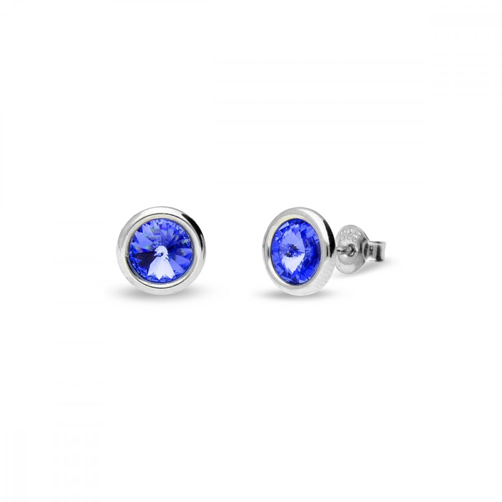 Náušnice modré se Swarovski Elements Tiny Bonbon Studs KR1122SS29S Sapphire 6 mm