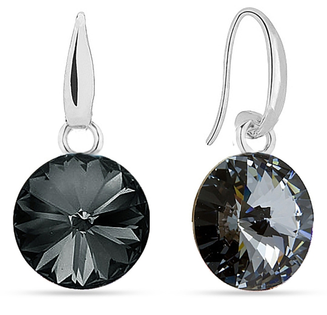 Levně Náušnice Rivoli se Swarovski Elements Candy KW112212SN Silver Night 10 mm