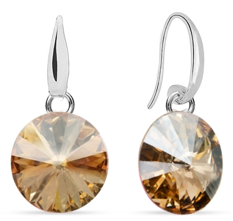 Náušnice Rivoli se Swarovski Elements Candy KW112212GS Golden Shadow 10 mm