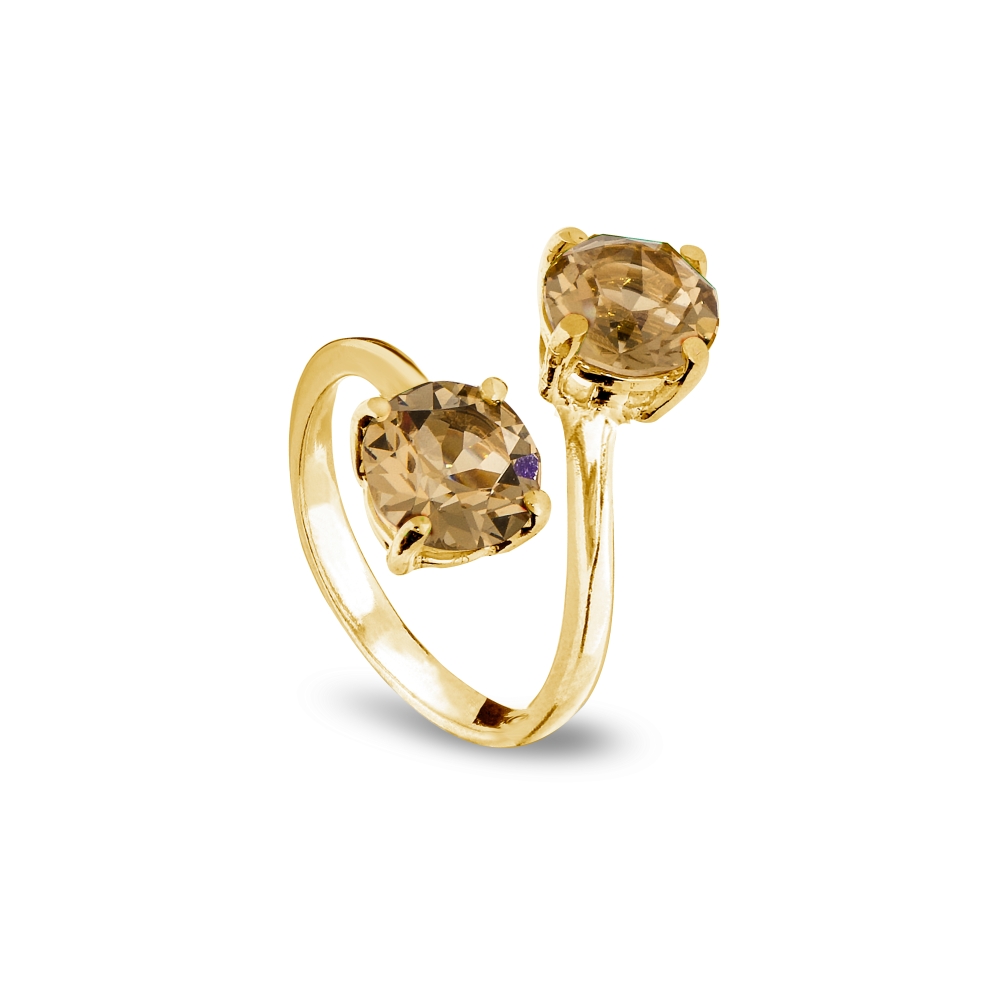 Prsten zlatý se Swarovski Elements Ronda PPG10882LCT Light Colorado Topaz