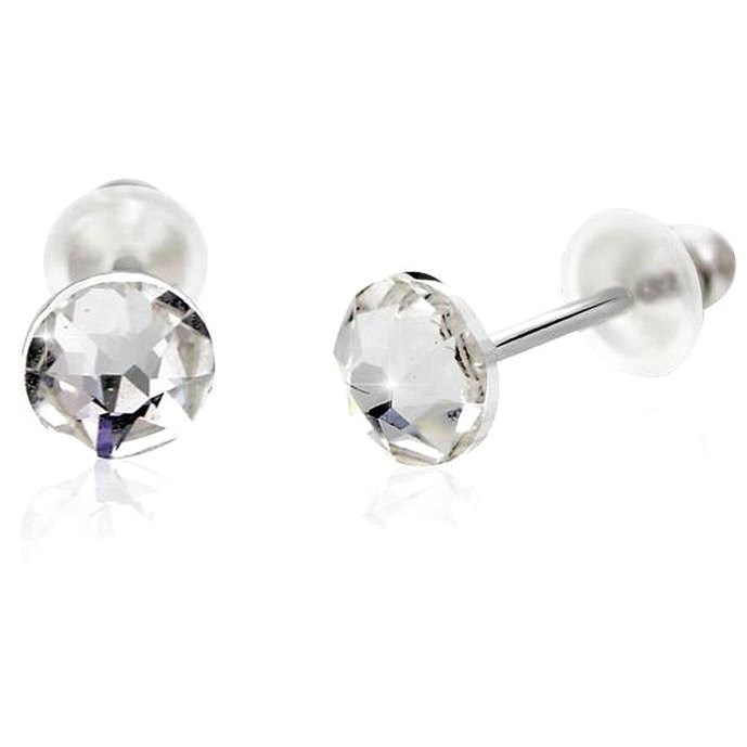 Náušnice se Swarovski Elements bílá tečka Krystal 5 mm