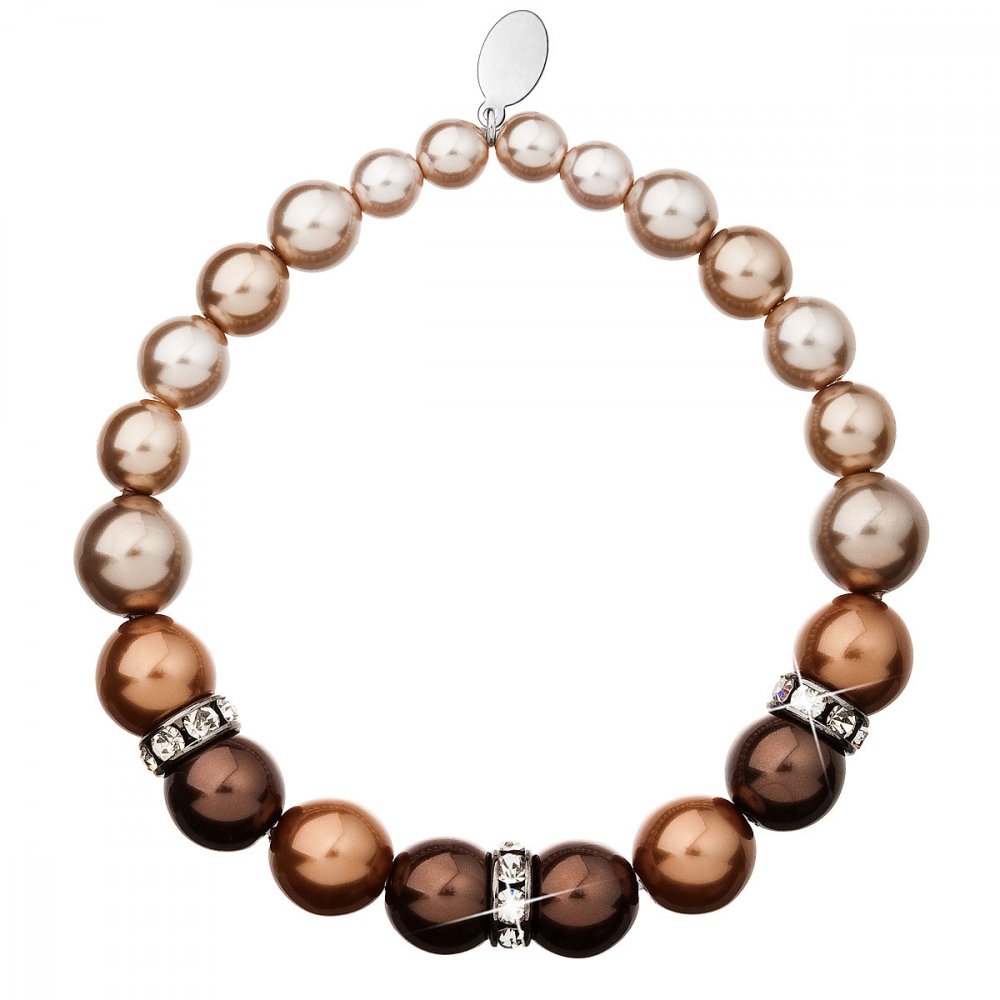 Náramek se Swarovski Elements perla hnědá 33016.3 Brown