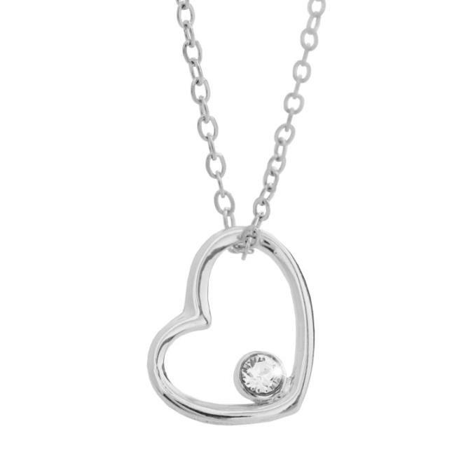 Náhrdelník čirý srdce s krystalem Swarovski Elements Krystal
