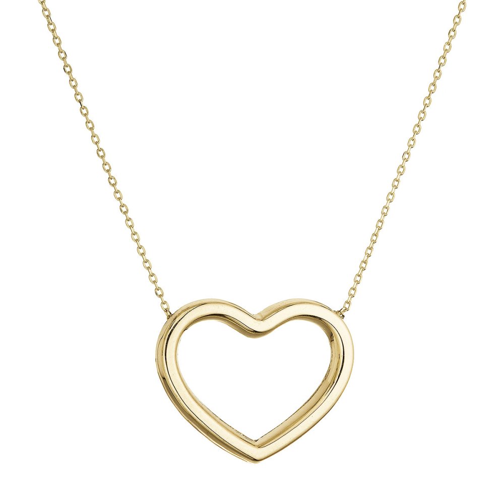 Zlatý 14 karátový náhrdelník srdce 92A00056