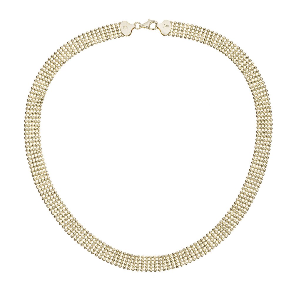 Elegantní náhrdelník pozlacený kuličkový 72104