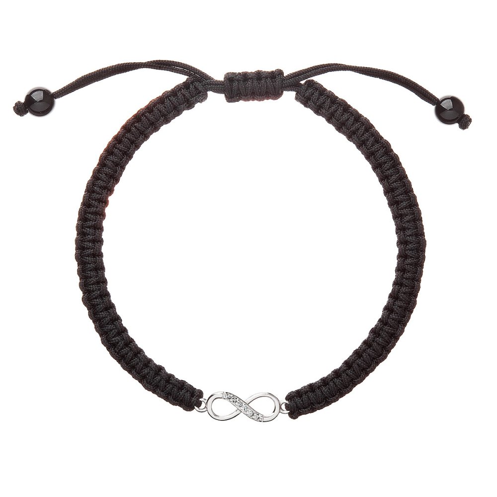 Levně Náramek proti uhranutí stříbrné nekonečno 13002.3 Black