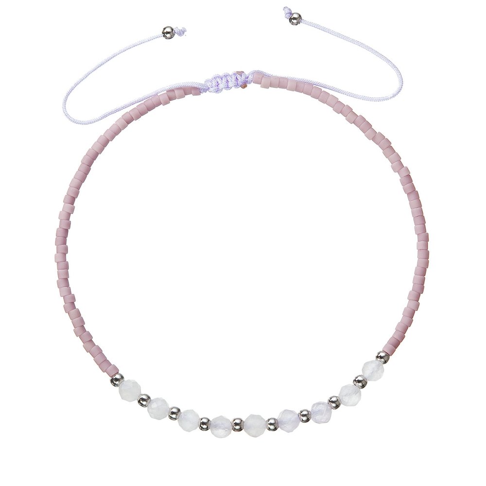 Levně Textilní Miyuki náramek fialový amethyst 13037.3 amethyst