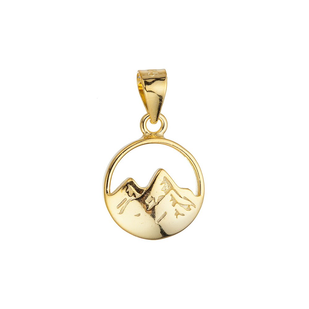 Pozlacený stříbrný přívěsek hory 64086