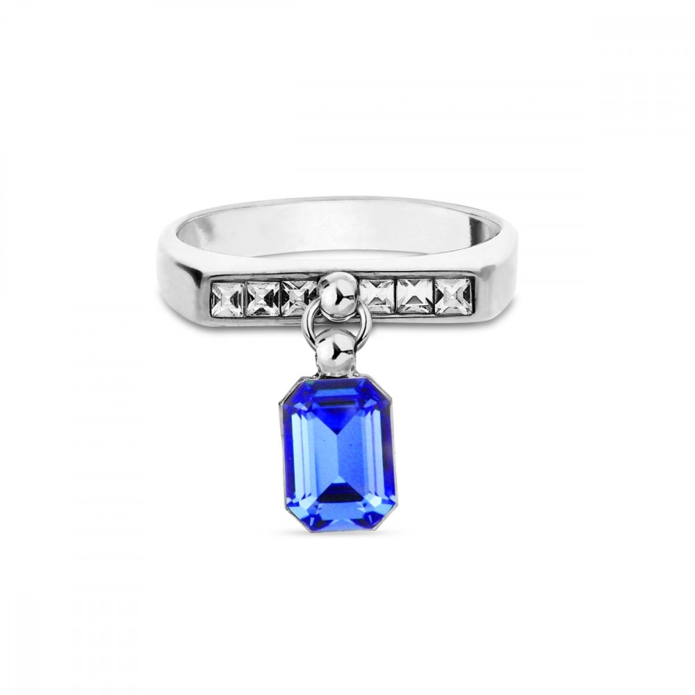 Prsten modrý se Swarovski Elements Royal PKK26028SAC Sapphire 56