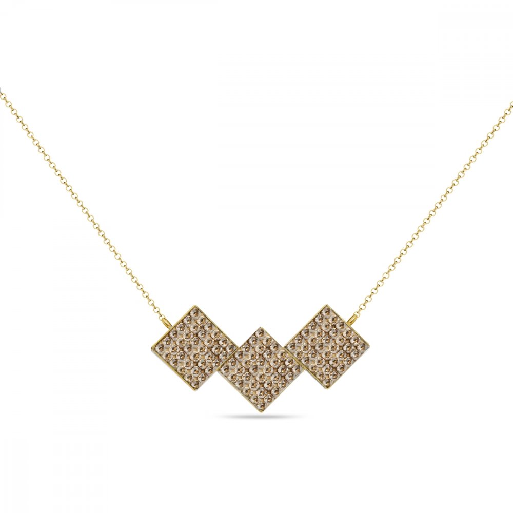 Náhrdelník zlatý se Swarovski Elements Glitter NKGFM3GSGS Golden Shadow