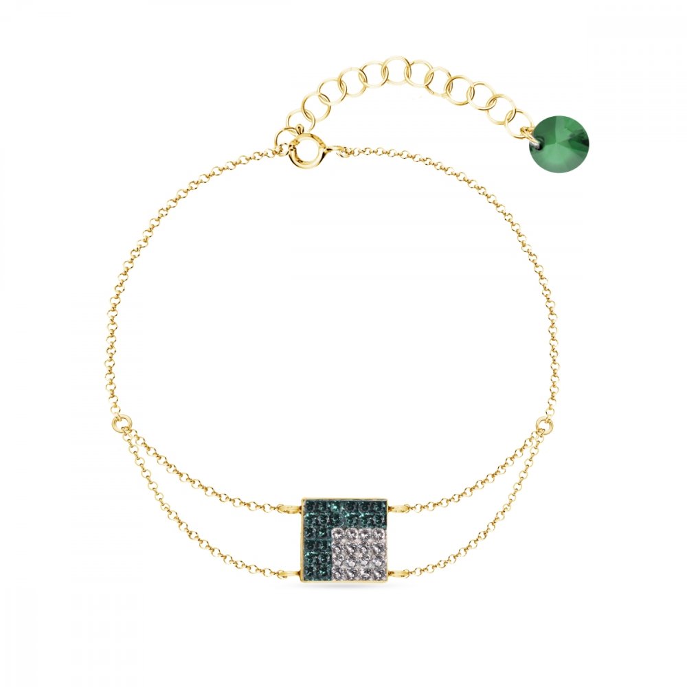 Náramek zelený se Swarovski Elements Kingdom BGROLOFM6EMC Emerald