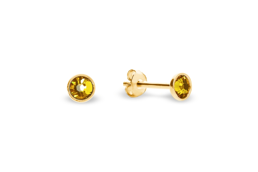 Náušnice žluté se Swarovski Elements Pinpoint Studs KG2038SS10SF Sunflower