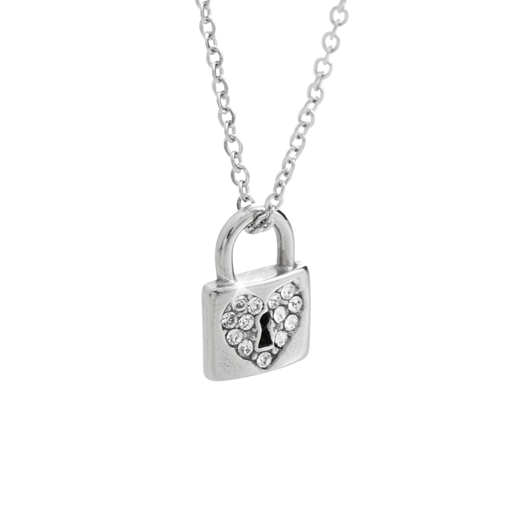 Náhrdelník čirý se Swarovski Elements Zámek Krystal