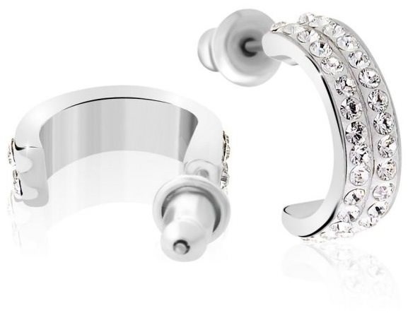 Náušnice čiré se Swarovski Elements kruhy Krystal