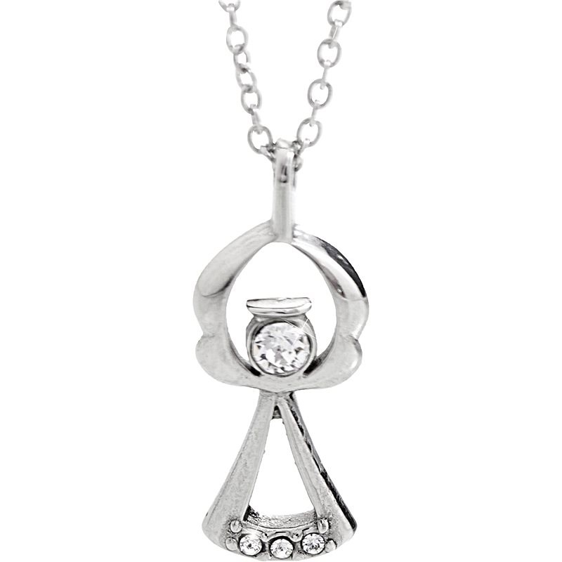 Náhrdelník čirý se Swarovski Elements Anděl Krystal