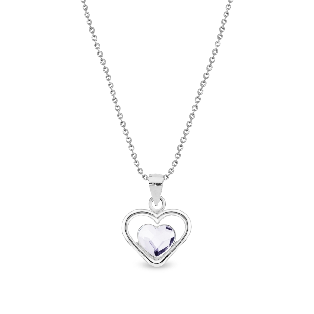 Levně Náhrdelník čirý se Swarovski Elements Sweetheart NM28086C Krystal L