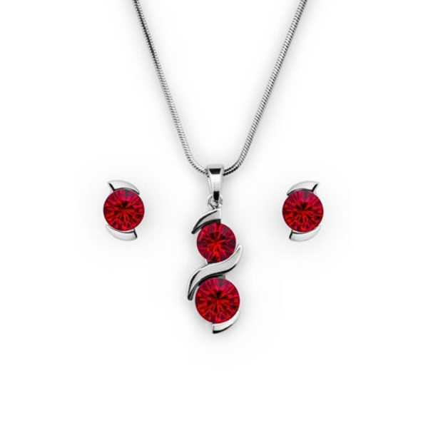 Souprava se Swarovski Elements vlnka červená Light Siam