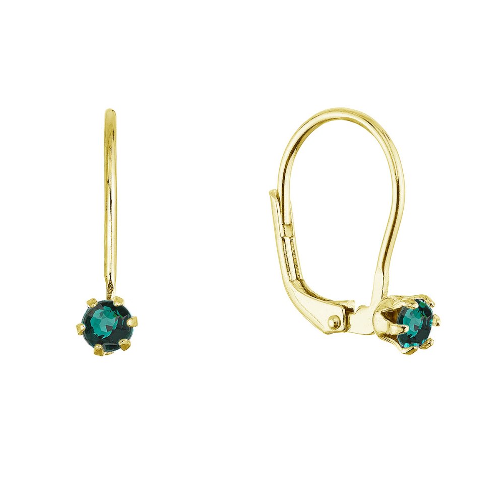 Pozlacené visací náušnice s Preciosa krystalem 31322.3 emerald