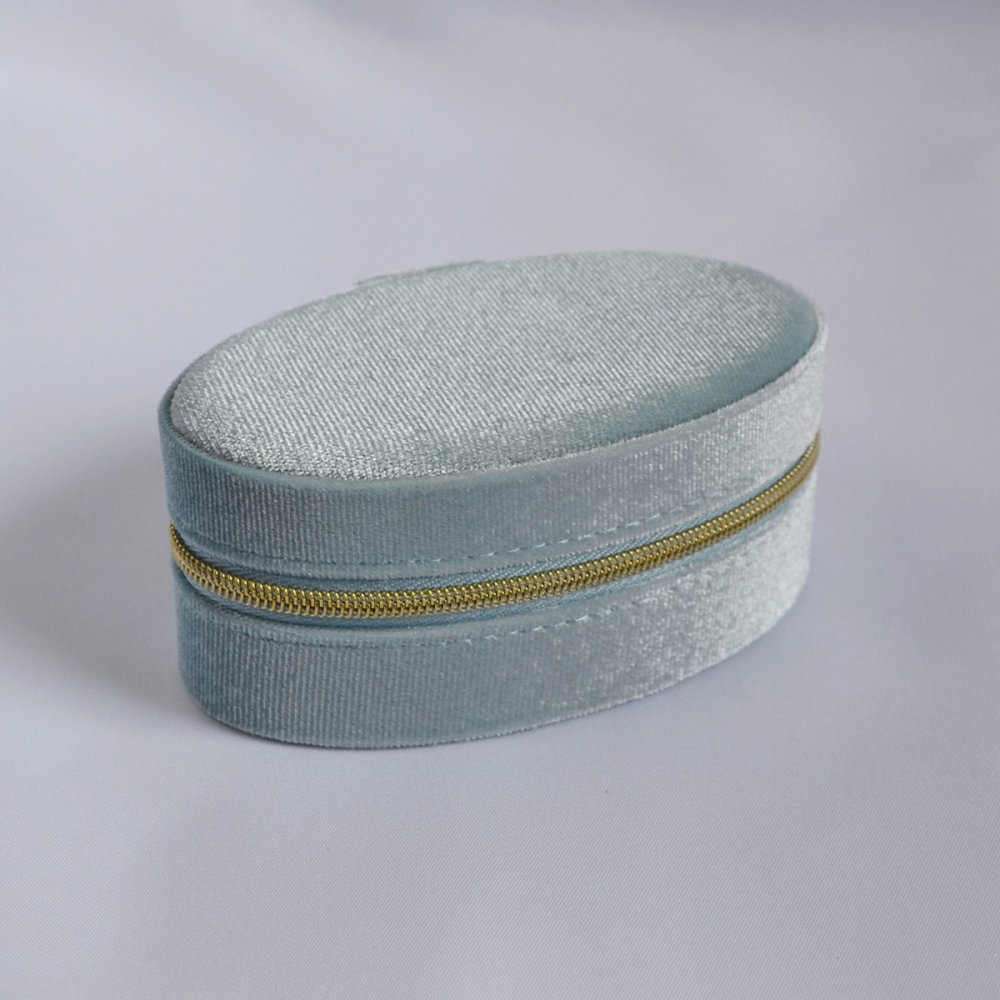 Šperkovnice oválná na zip SK0002 modrá